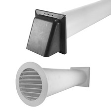 Through Wall Ventilation Kit, Round Louvre Vent with External Hooded Vent