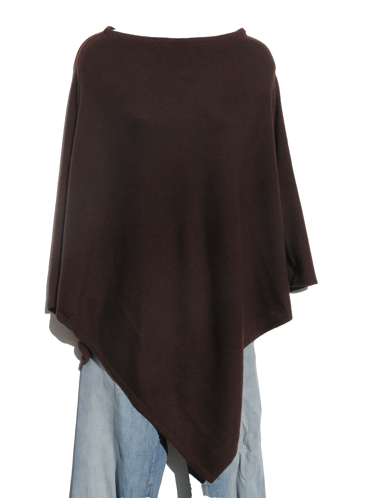Cashmere Blend | Knit | Poncho | Boat Neck | Nepal | Handmade|  Expresso