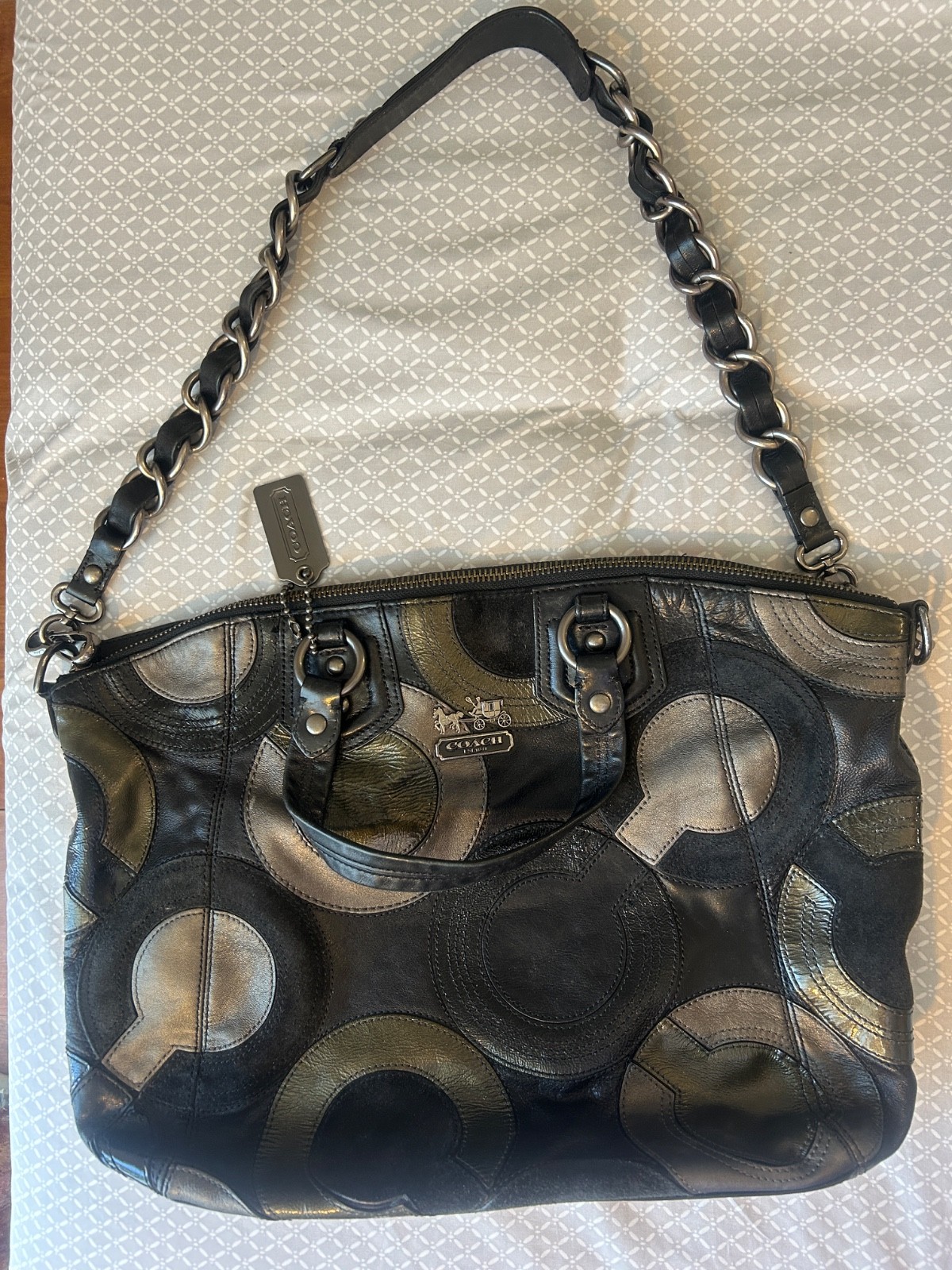 Authentic COACH Optic Patchwork Large Tote Should… - image 1