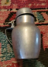 VTG Aluminum syrup pitcher server with drip catcher retro MCM kitchen farmhouse