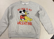 Disney Mickey  Pluto Heather Grey Women's Sweatshirt Size S 4-6 New With Tag