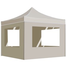 vidaXL Gazebo Professionale Pieghevole Alluminio con Pareti 2x2m Crema