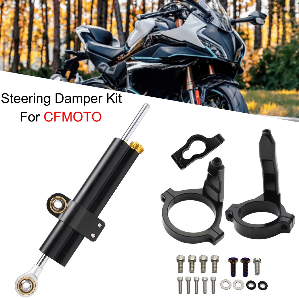 Steering Damper Kit For CFMOTO 450SR 2021-2024 Lower Steering Damper Kit For CFMOTO 450SR 2021-2024 Lower