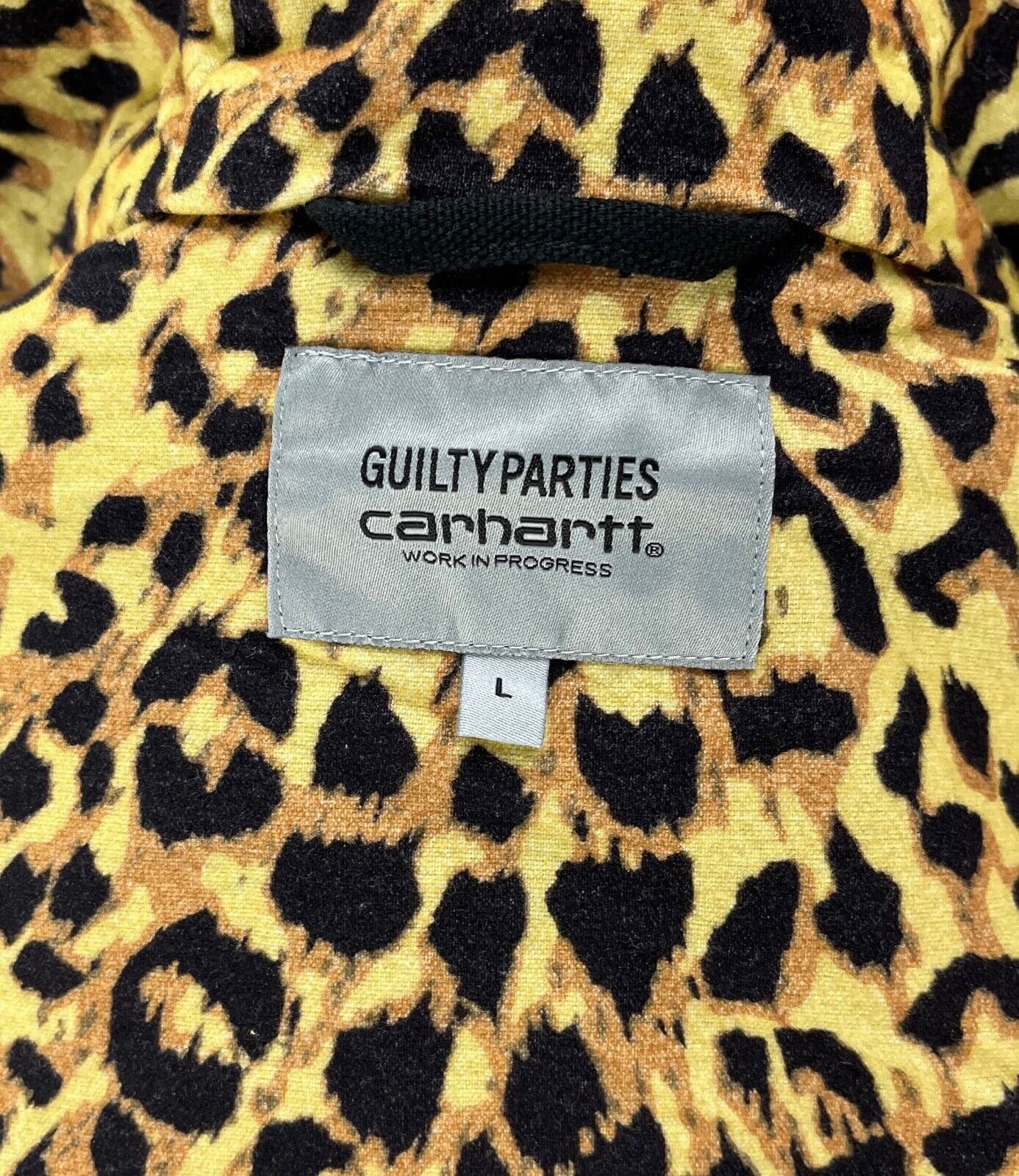 CARHARTT WIP WACKO MARIA GUILTY PARTIES PARADISE CHEETAH LINED HOODIE  JACKET L