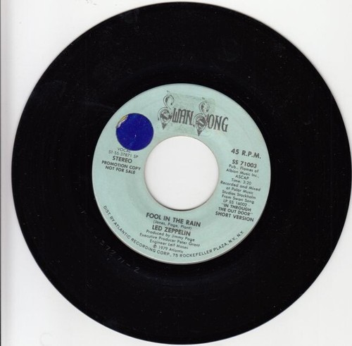 Led Zeppelin – Fool In The Rain / Fool In The Rain 7" Promotional 45 - Picture 22 of 24