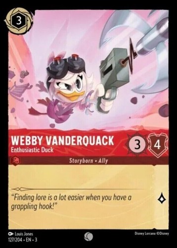 FOIL Webby Vanderquack - Enthusiastic Duck - 127/204 Common Lorcana English Card