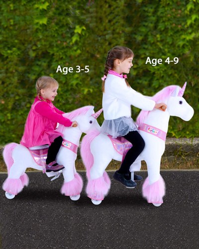 PonyCycle® Rosa Einhorn Reiten auf Pferd Spielzeug Modell U für Alter 4-9 - Bild 6 von 12