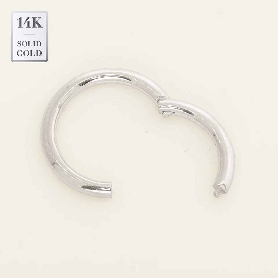 14K реальный твердого золота минимальный обруч пирсинг перегородки тела нос кольцо серьги 16 калибра - Изображение 4 из 4