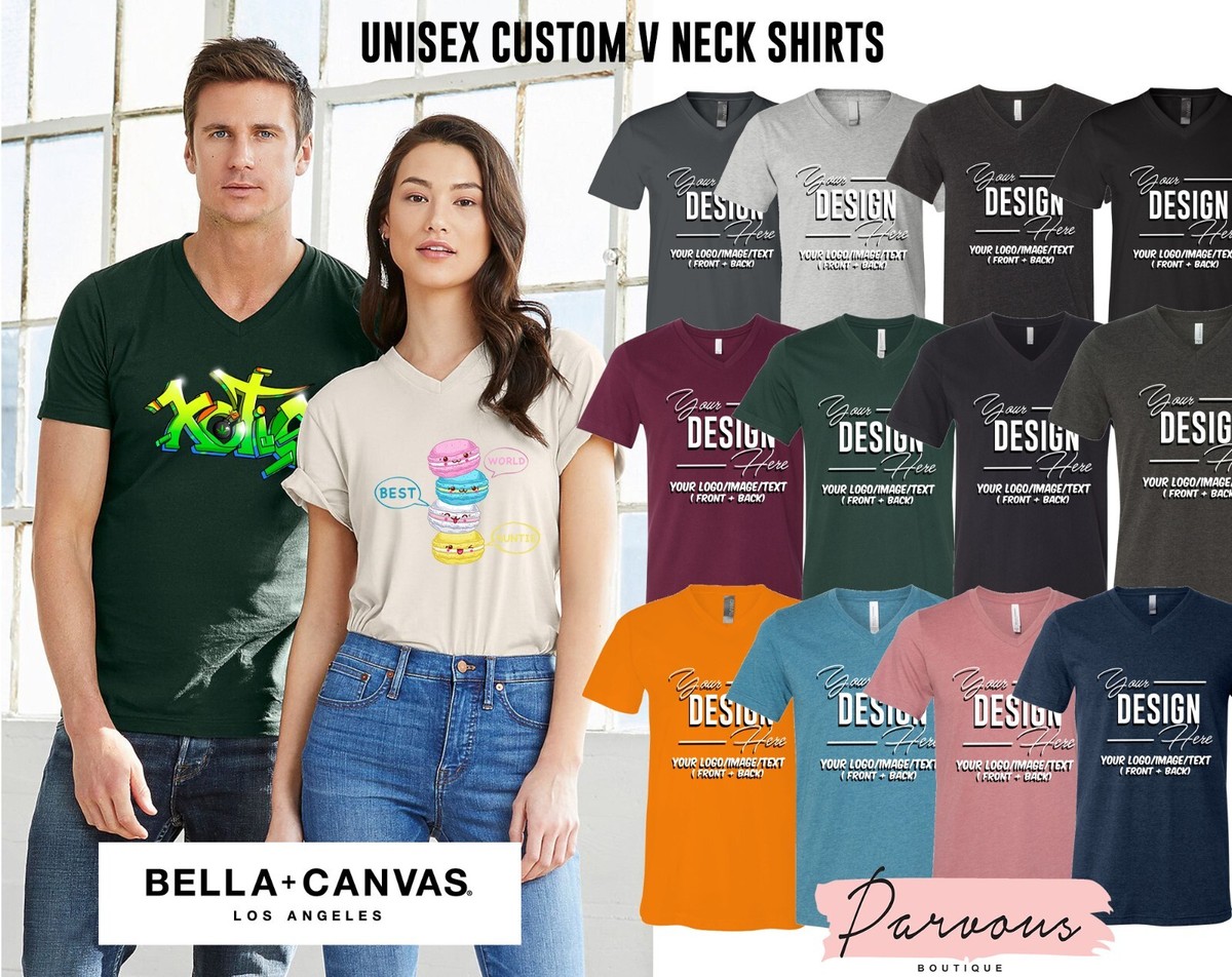 Ink Stitch Design Your Own Custom Printed Unisex Bella v-neck