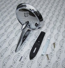 1963-1967 Buick Riviera Outside Rearview Mirror. Tri-shield W Gasket Hardware