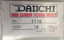 DAIICHI 1110 HOOK - Wide Gape Straight Bigger Eye Dry Fly Tying Hooks-100 ct Box