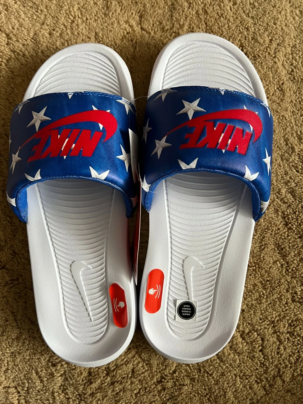 NIKE VICTORI ONE DONNA SLIDES ROSSO BIANCO BLU STELLE TAGLIA 9 CN9676 400