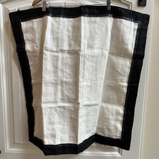Lauren Ralph Lauren Euro Sham 25  x25  Square Cream Linen Black Trim