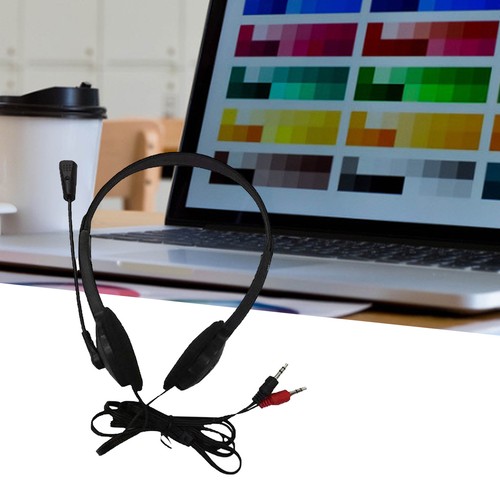 3.5mm Wired Headphones With Mic Headset On the Ear Earphone For Computer PC - Afbeelding 3 van 7