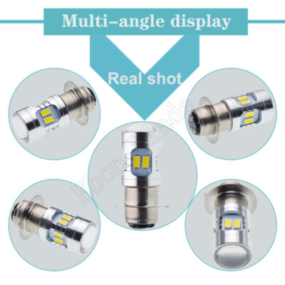 P15D Motorcycle LED Headlight Yellow Bulb H6M 6V-30V PX15d