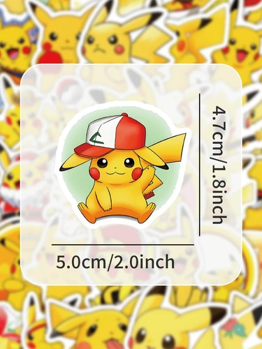 120 piezas calcomanías de vinilo impermeables Kawaii Pikachu Pokemon dibujos animados animé - Imagen 2 de 14