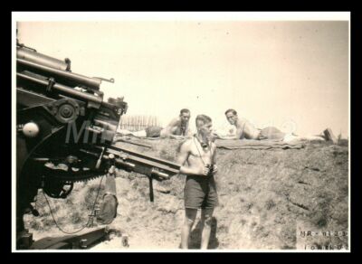 Foto, WK2, Flakstllg. Holzweißig/Bitterfels, das 4.Geschütz m.Bedienung 5026-922