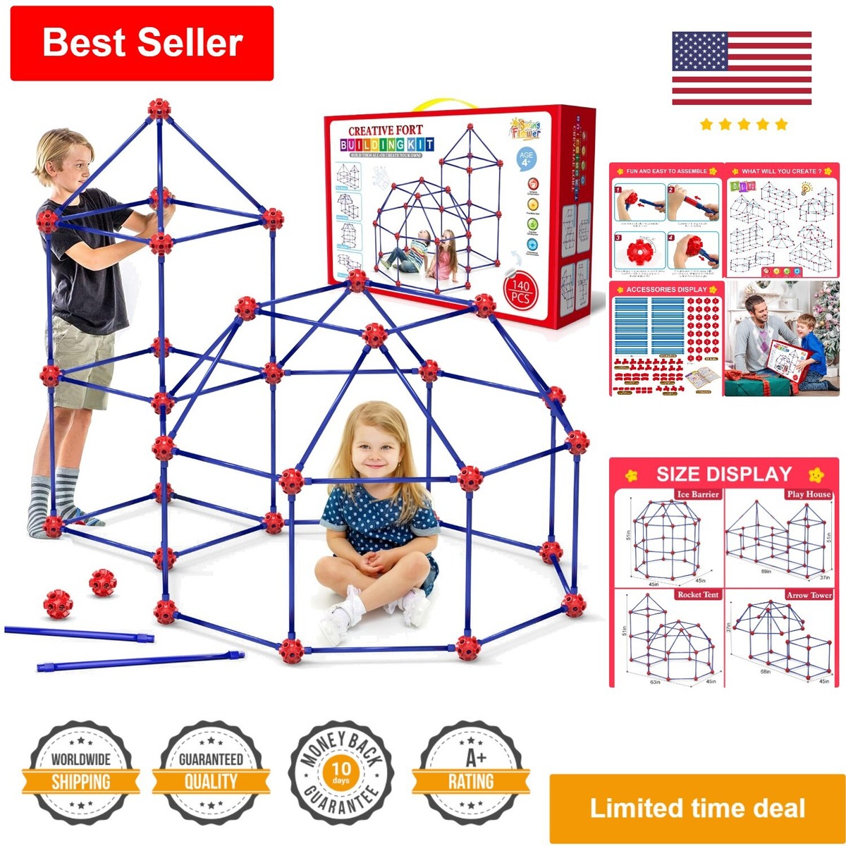 Fort Magic Indoor Fort Kit Educational Fort Building Kit Creative