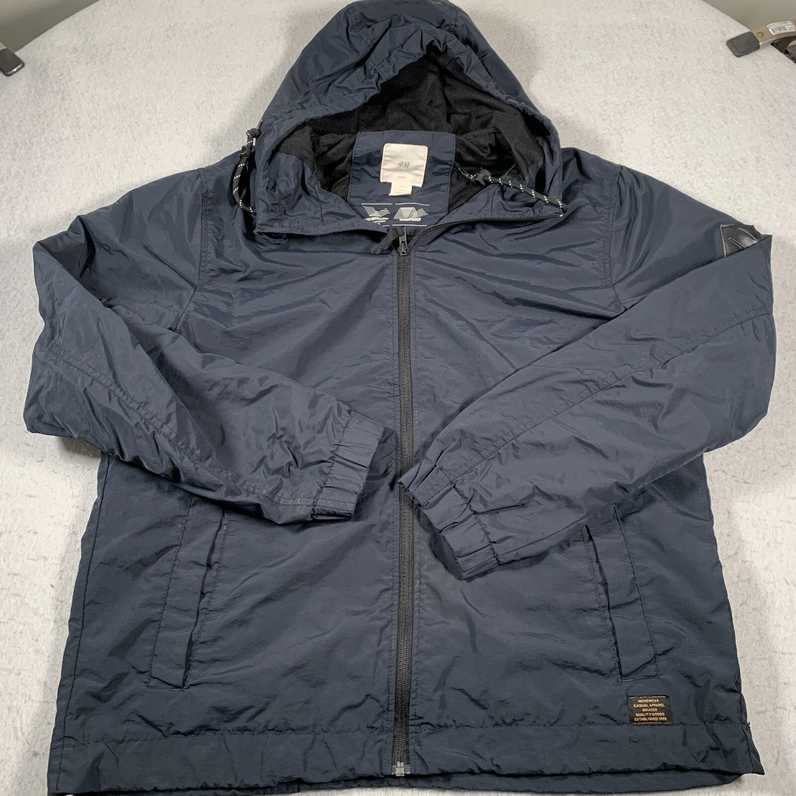 HM Jacket Mens Large Blue Water Repellent Windproof Full Zip-image