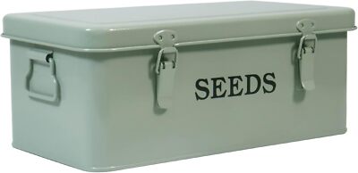 Seed Saving Box, Metal Seed Bin,Seed Storage Organizer Box,Seed Packet Container