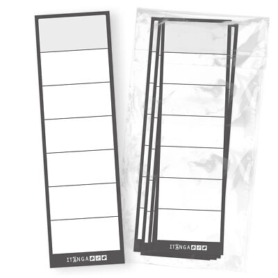 itenga 50x Ordnerschild Rückenschild zum Einstecken beschriftbar Papier 5,5x19cm