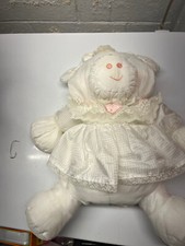 Fisher Price Puffalump White Cow Plush Pink Hearts Dress Stuffed Nylon Toy 1986