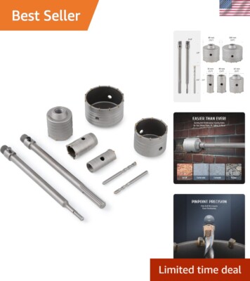 Hole Saw Kit for SDS Plus and Max Hammer Drills 30 40 65 80 100 mm Masonry Dr...