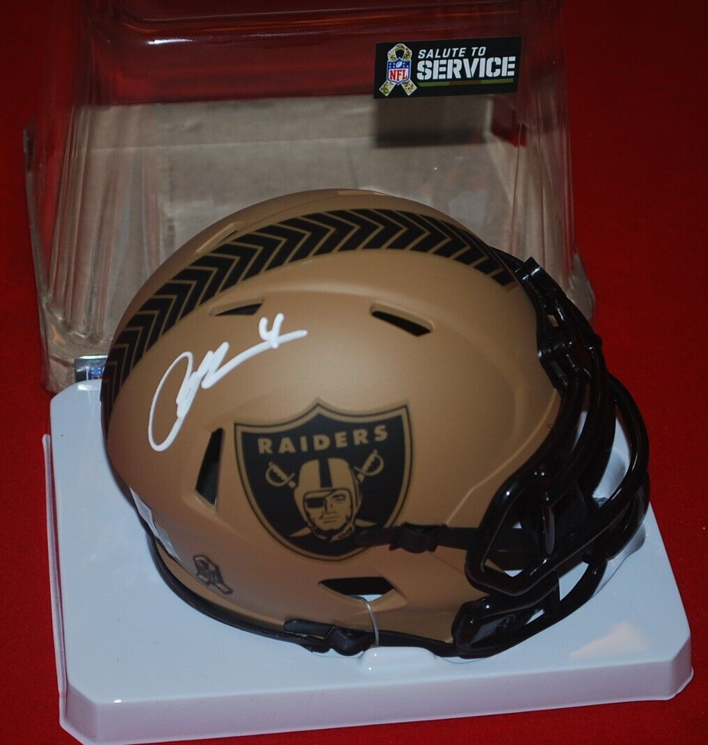 AIDAN O'CONNELL Autographed Signed Oakland Raiders LAS VEGAS Raiders STS Mini Helmet Beckett COA W975397 
