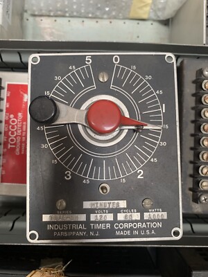 INDUSTRIAL TIMER CORP TDAF-5M 0-5 MINUTE TIMER 120VAC 60 CYCLES 1000 WATTS