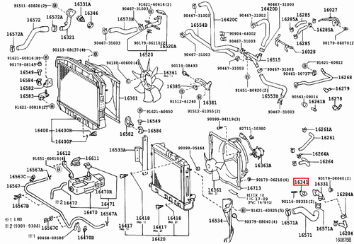 Genuine LandCruiser 75 70 Series 1HZ 1PZ Radiator Top Hose Water Outlet Gasket - Picture 9 of 20