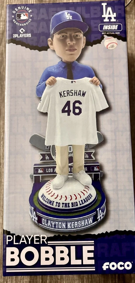 Clayton Kershaw LA Dodgers 2006 selección del draft 10” Bobblehead LE 224 NUEVO EN CAJA Foto 4 de 4