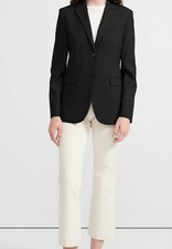 Theory Women Classic Blazer In Good Wool - Black Us Size 0, Uk Size 4 Rrp£470.00