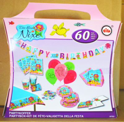tib  Partykoffer Geburtstag Die kleine Nixe 60 tlg 8 Pers Mädchentraum Party *