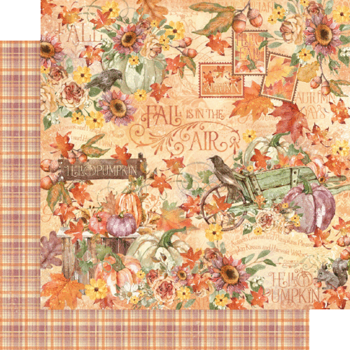 GRAPHIC 45 "HELLO PUMPKIN" 12X12 PAPER PACK PUMPKINS, FALL AUTUMN SCRAPJACK'S PL - Picture 3 of 10