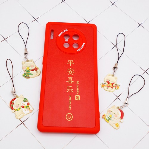 4 pcs Mixed Cute Cat Enamel Phone Case Charm Alloy Christmas Strap Pendant Decor - 第 8/9 張圖片
