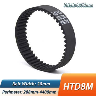 HTD8M Gummi Zahnriemen Umfang 288mm-4400mm Breite 20mm Synchronriemen Riemen