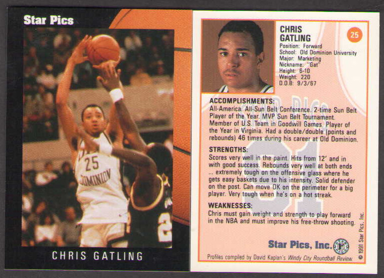1991 Star Draft Chris Gatling