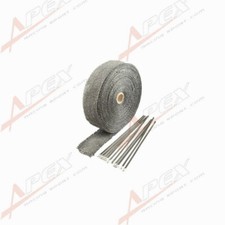 Fiberglass Exhaust Thermo Wrap Tape High Heat 2" x 25 Foot Cloth Roll Black E