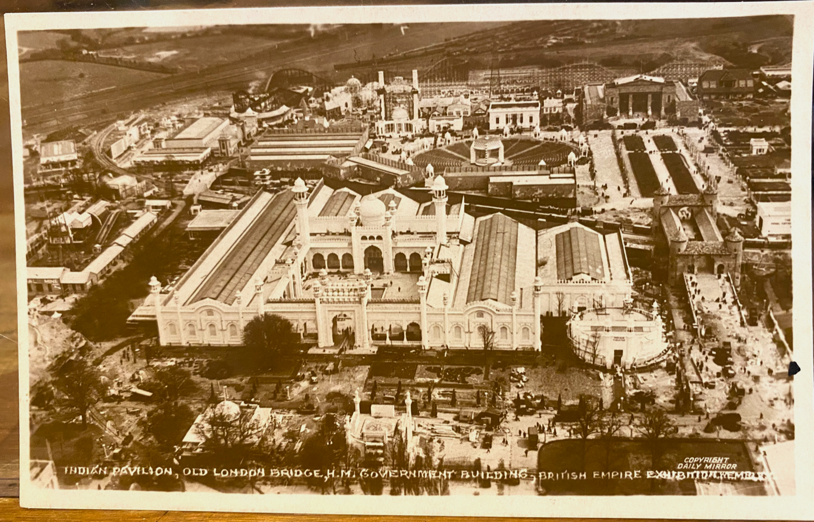 RPPC Postcard INDIAN PAVILION Aerial View BRITISH EMPIRE EXHIBITION Wembley 1924