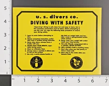 U.S. Divers Co. Aqua-Lung Diving with Safety Decal Sticker repro 6mil UV vinyl
