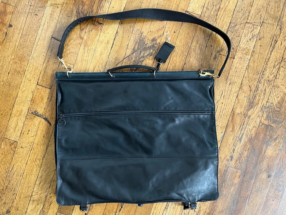 Bolsa de vestuário Longchamp vintage couro de bezerro preto muito rara Muito boa/EUC - Imagem 4 de 4