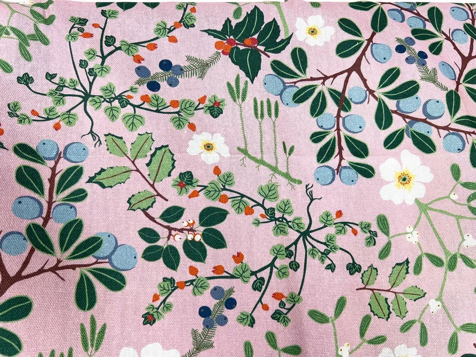 Klippan Yllefabric Blackthorn 100% cotton broadcloth fabric pink floral Scandi - Image 3 of 4
