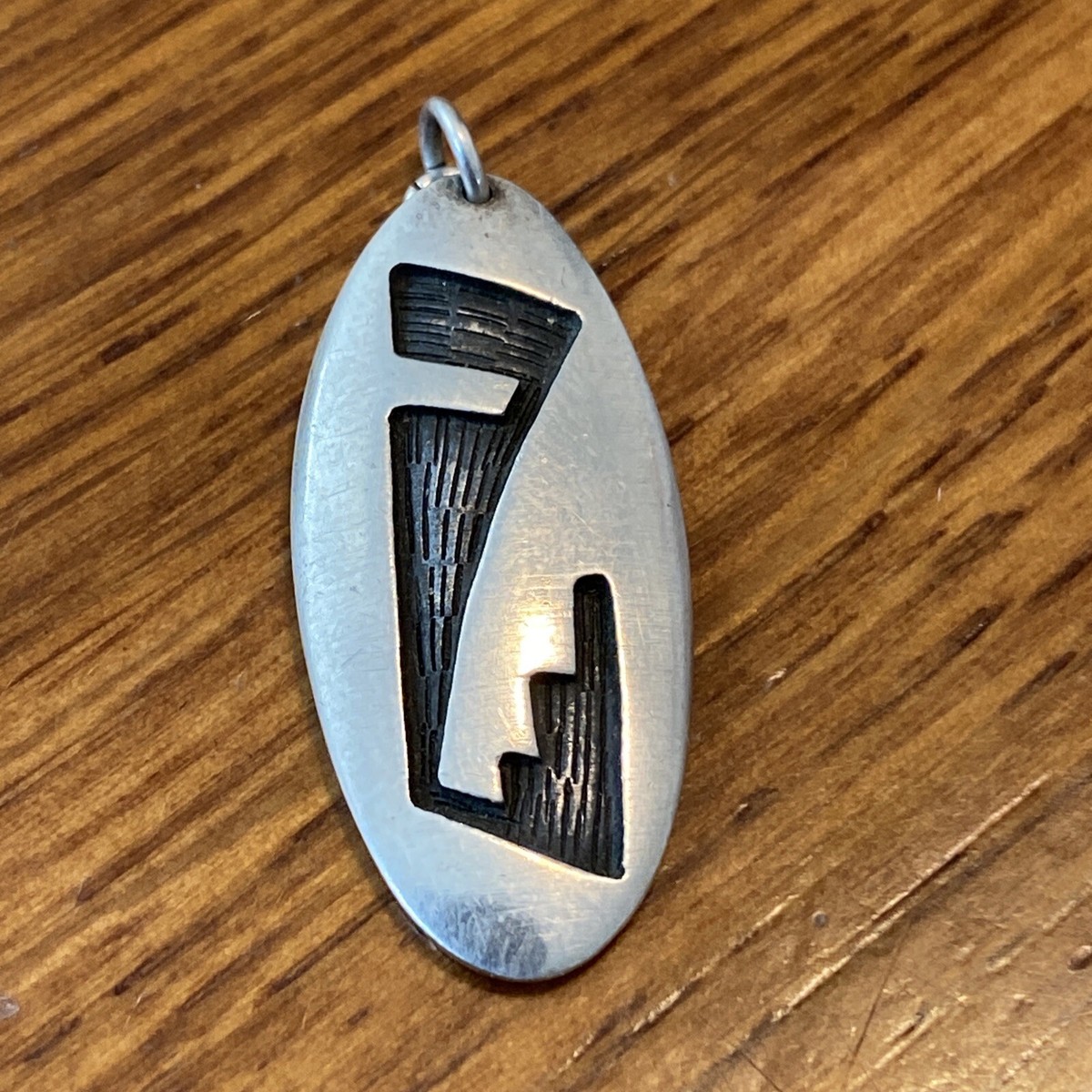 Vintage Hopicrafts Hopi Pendant Sterling Silver Lovely Overlay 