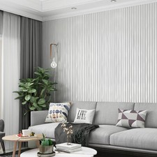 9.5M/Roll Modern Silver&Grey Non-woven Wall Paper Simple Stripes Wallpaper Decor