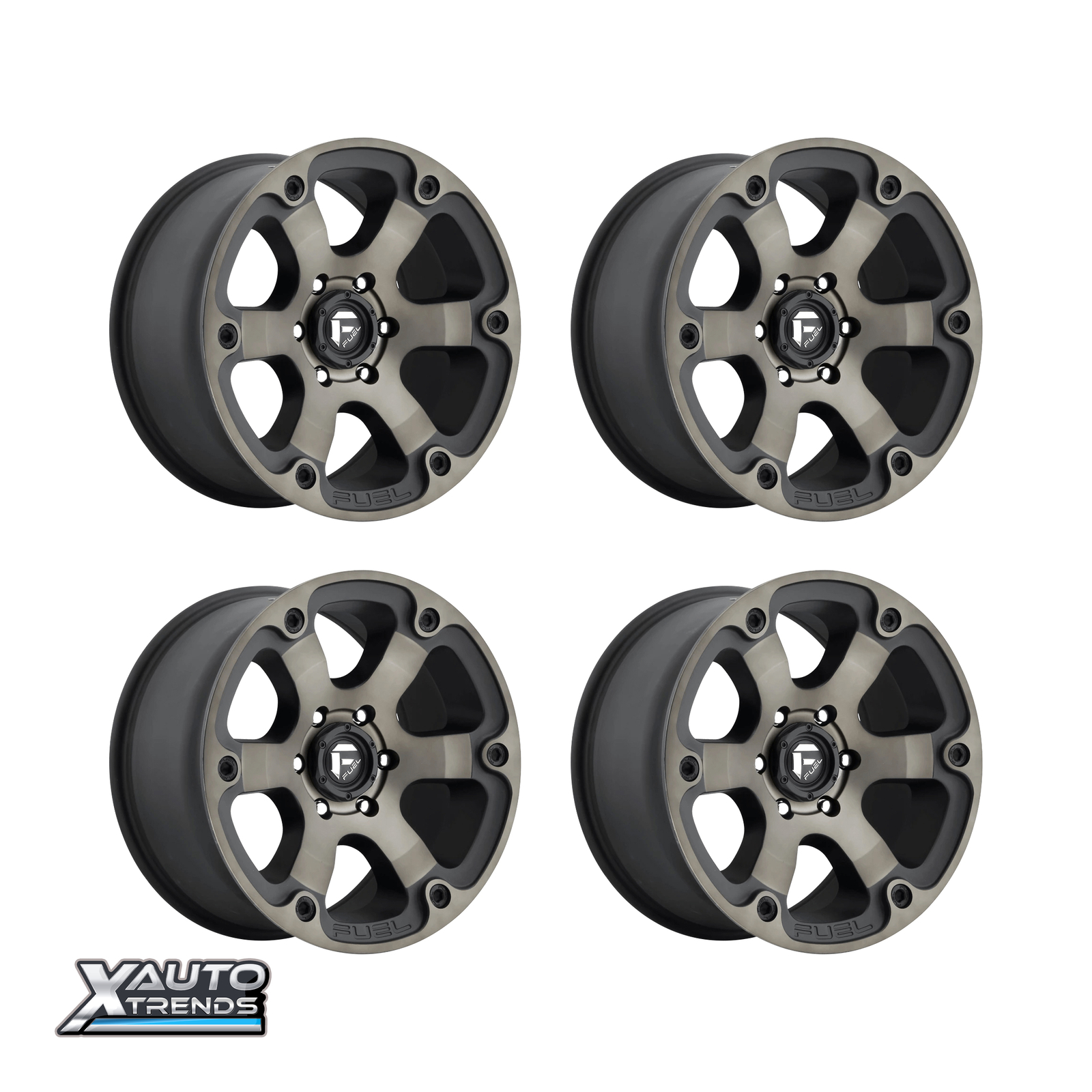 Fuel Off-Road D564 Beast Matte Black Double Dark Tint 17X9 5X139.7 ...
