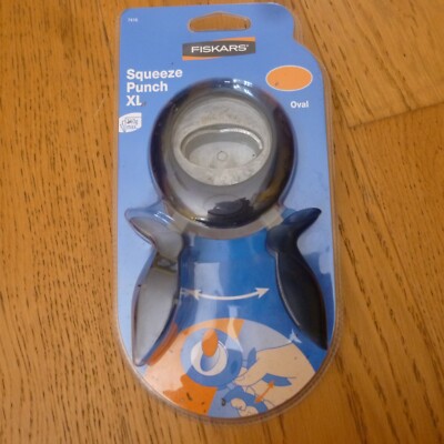 Fiskars Squeeze Punch XL ovale Form Etikettiergerät Handstanze UNBENUTZT LESEN