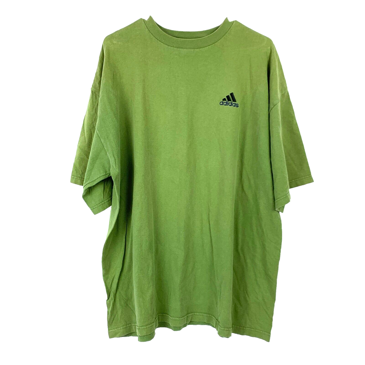 Vintage 90s Y2K Adidas Logo Lime Green Short Sleeve Tee Mens