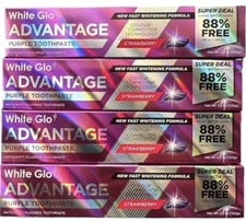 4X WHITE GLO ADVANTAGE STRAWBERRY FLAVOR PURPLE WHITENING TOOTHPASTE 🍓🍓
