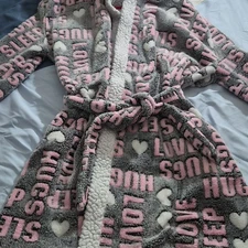 em & alfie Nova Love Plush Robe - Black/combo