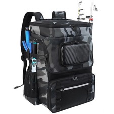 Fishing Backpack with Rod Holder, Large 50L Tackle Bag Water Resistant Tackle...